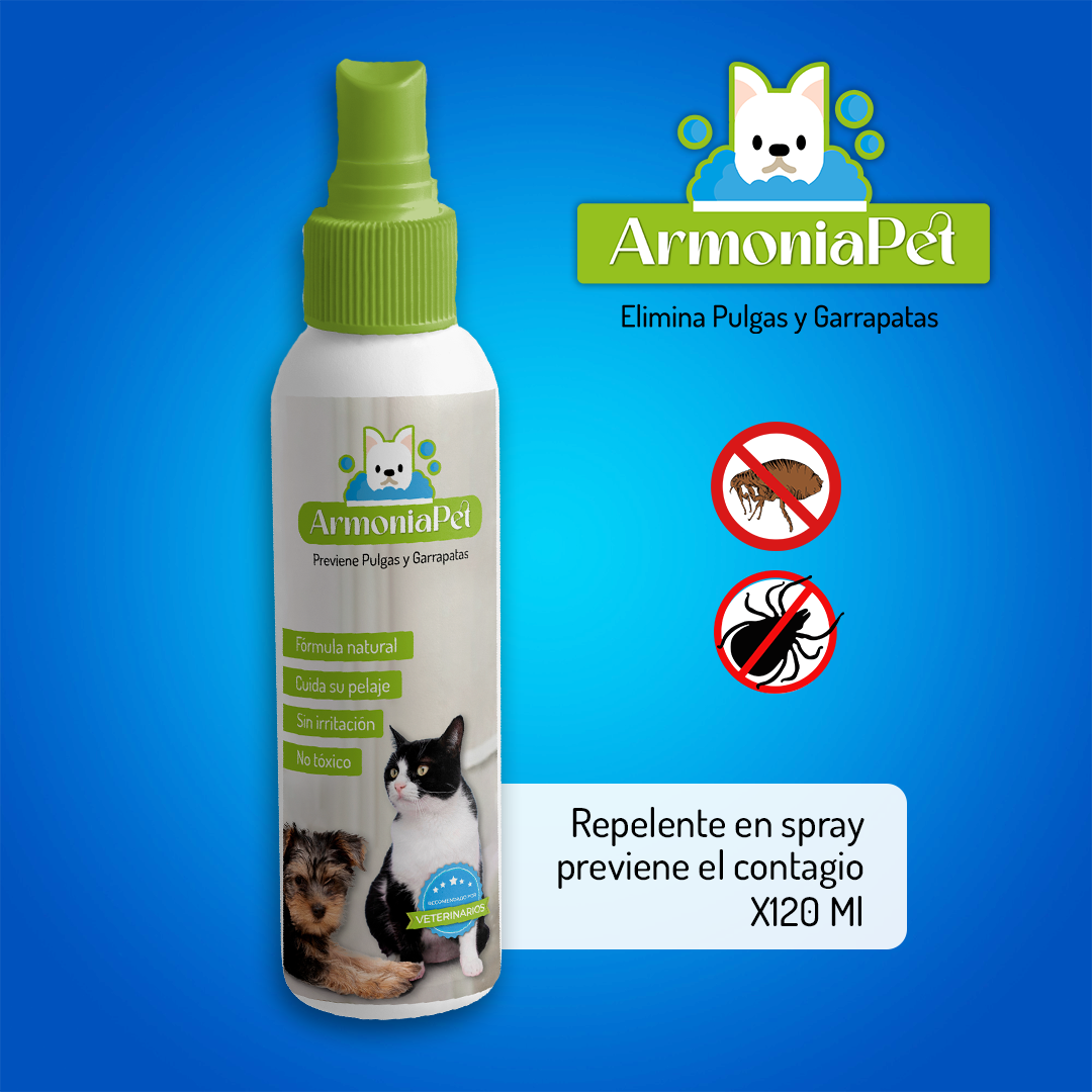 Spray Repelente , anti pulgas y garrapatas